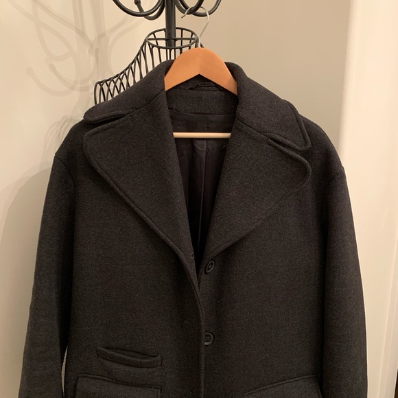 & Other Stories Very Dark Grey Wool Coat - Picture 2 of 5